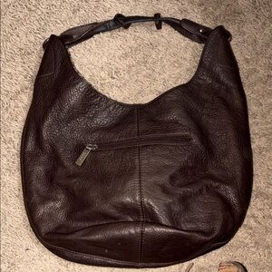 Well-Loved Hobo International Genuine Leather Pebbled Hobo Shoulder Bag